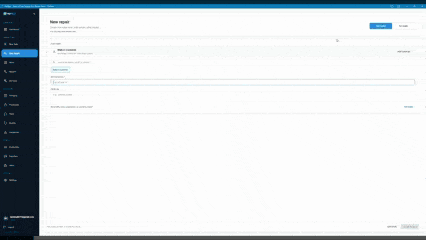 Full repair intake flow showing customer details, device information, issue notes, and added repair context before creating the ticket.